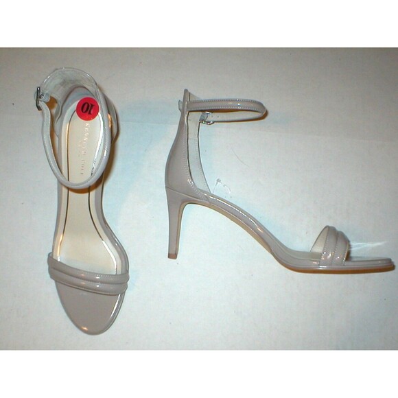 New Womens Kenneth Cole Sandals Heels Beige Nude Dress Work Shoes Patent 10 Open - Picture 2 of 7